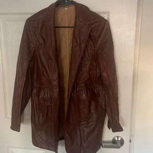 BROWN LEATHER BLAZER